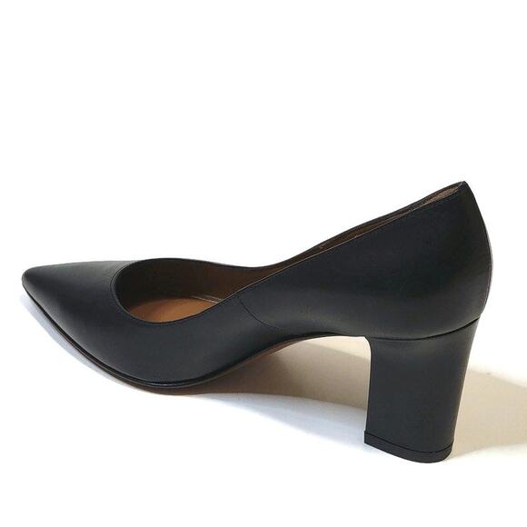 Aquatalia Black Leather Peony Pointed Toe Pumps Made in Italy Office Career 7 - Picture 3 of 15